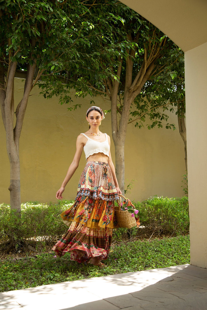MEADOW TIERED MAXI SKIRT