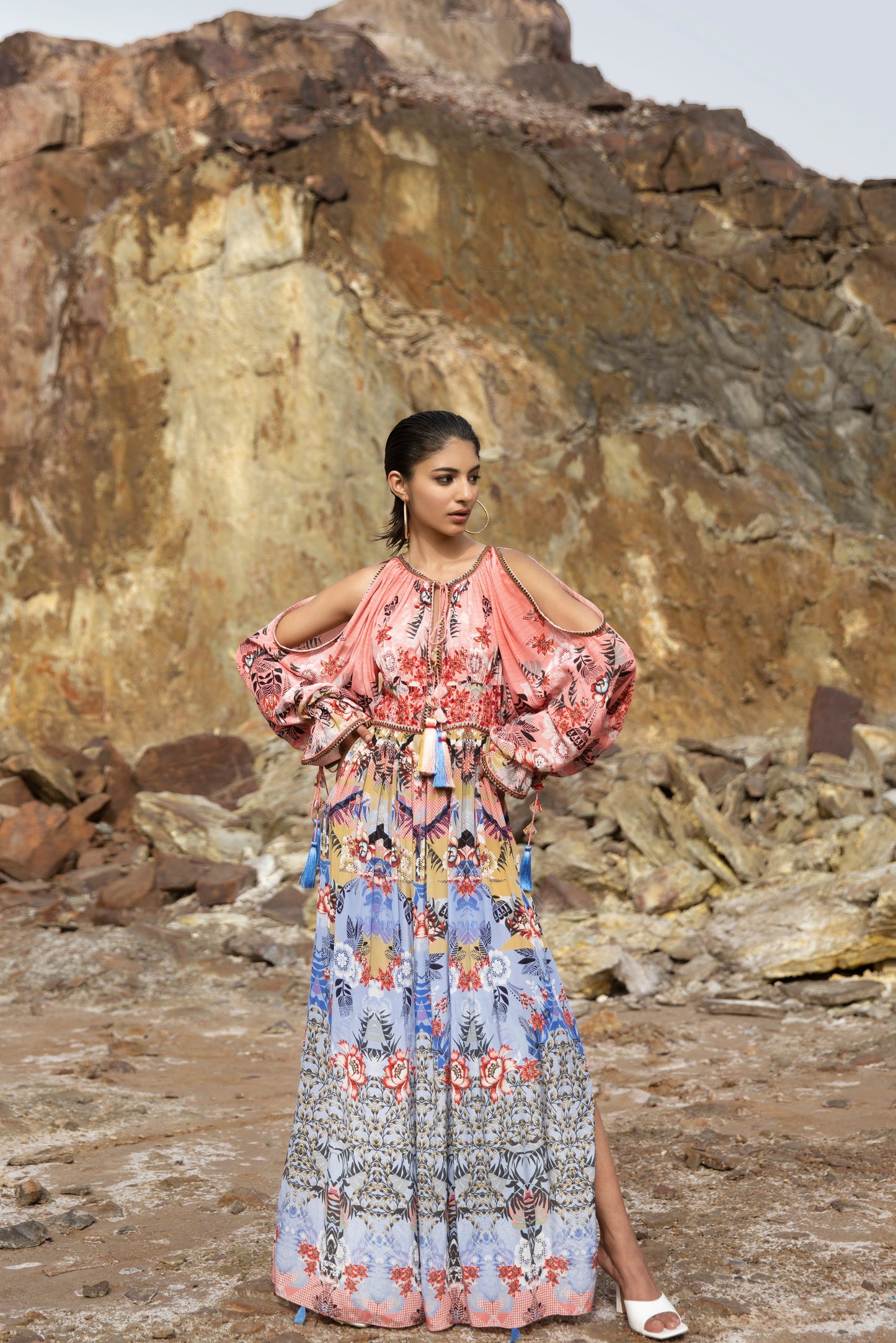 ELYSIA COLD SHOULDER MAXI DRESS