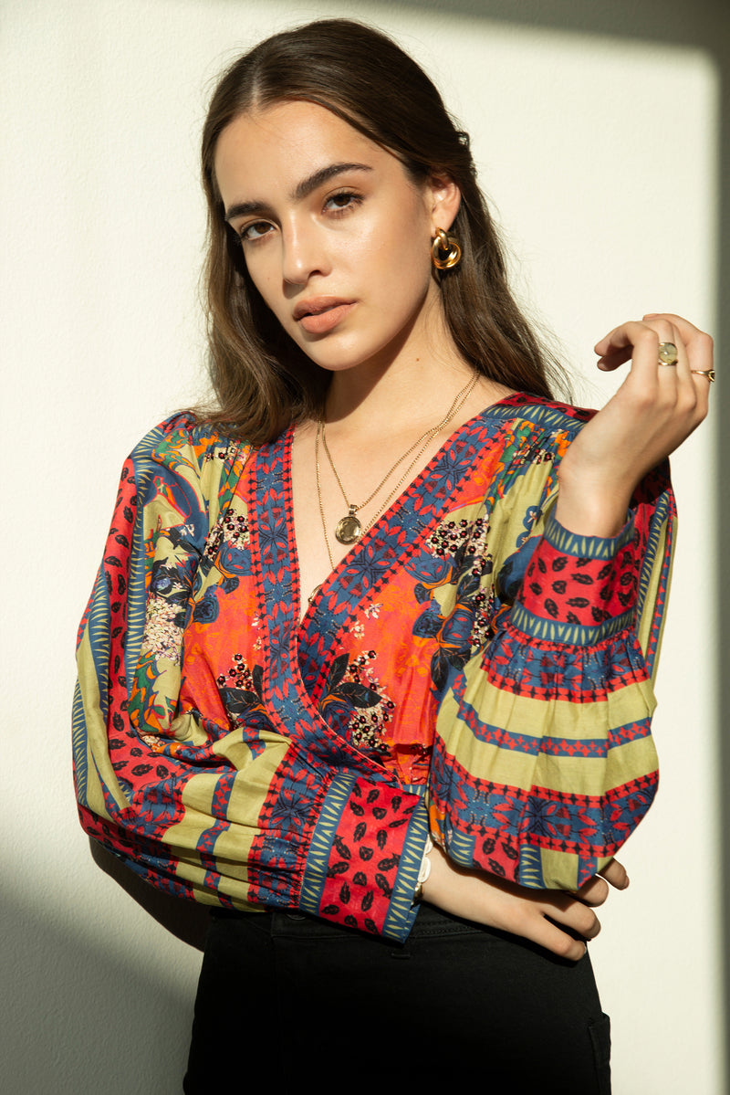 Paradise Forest Wrap Top
