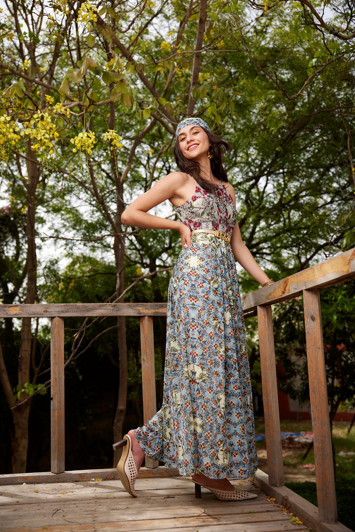 ADELISE BEADED HALTER DRESS