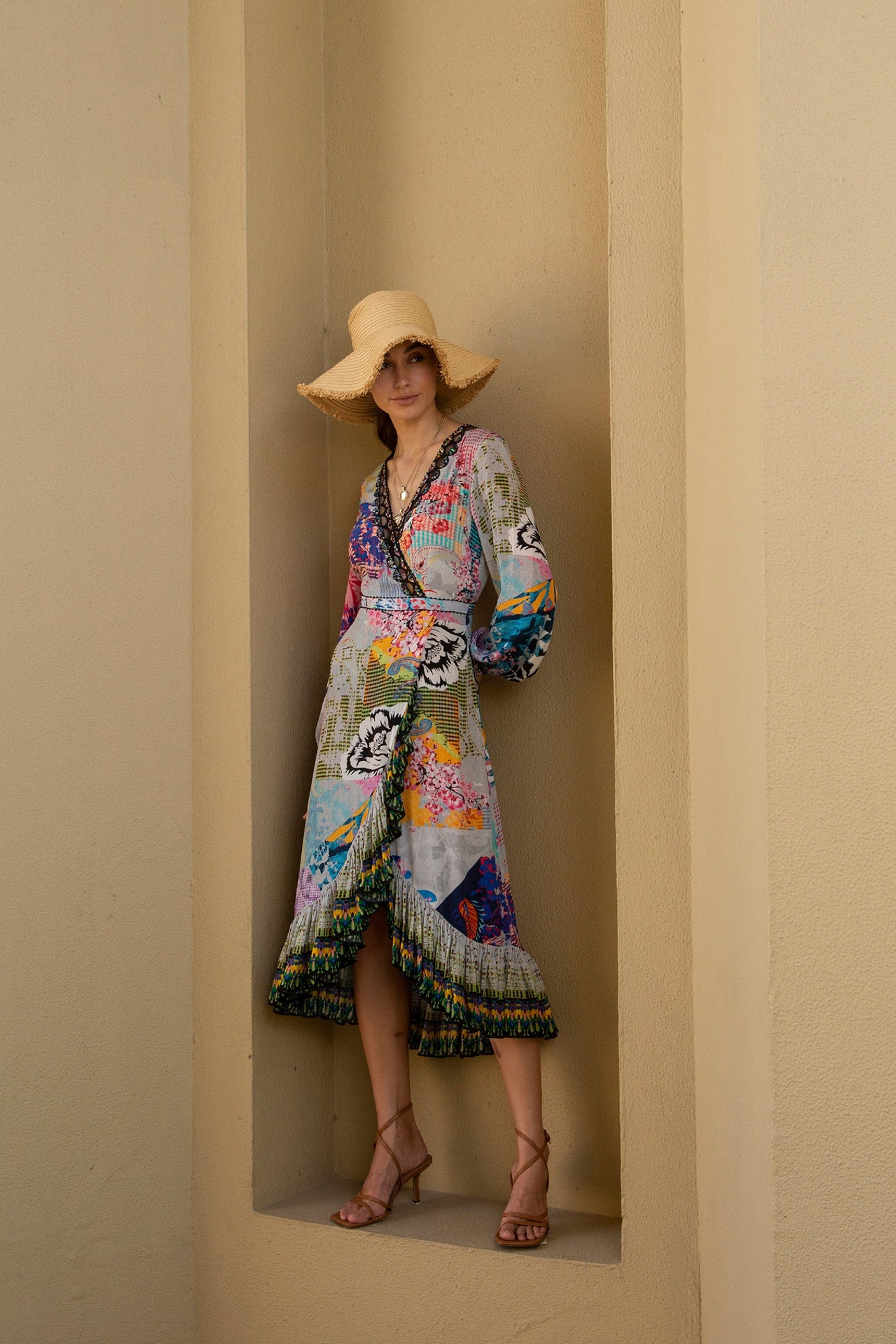 EUPHORIA MIDI WRAP DRESS