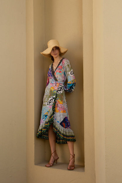 EUPHORIA MIDI WRAP DRESS