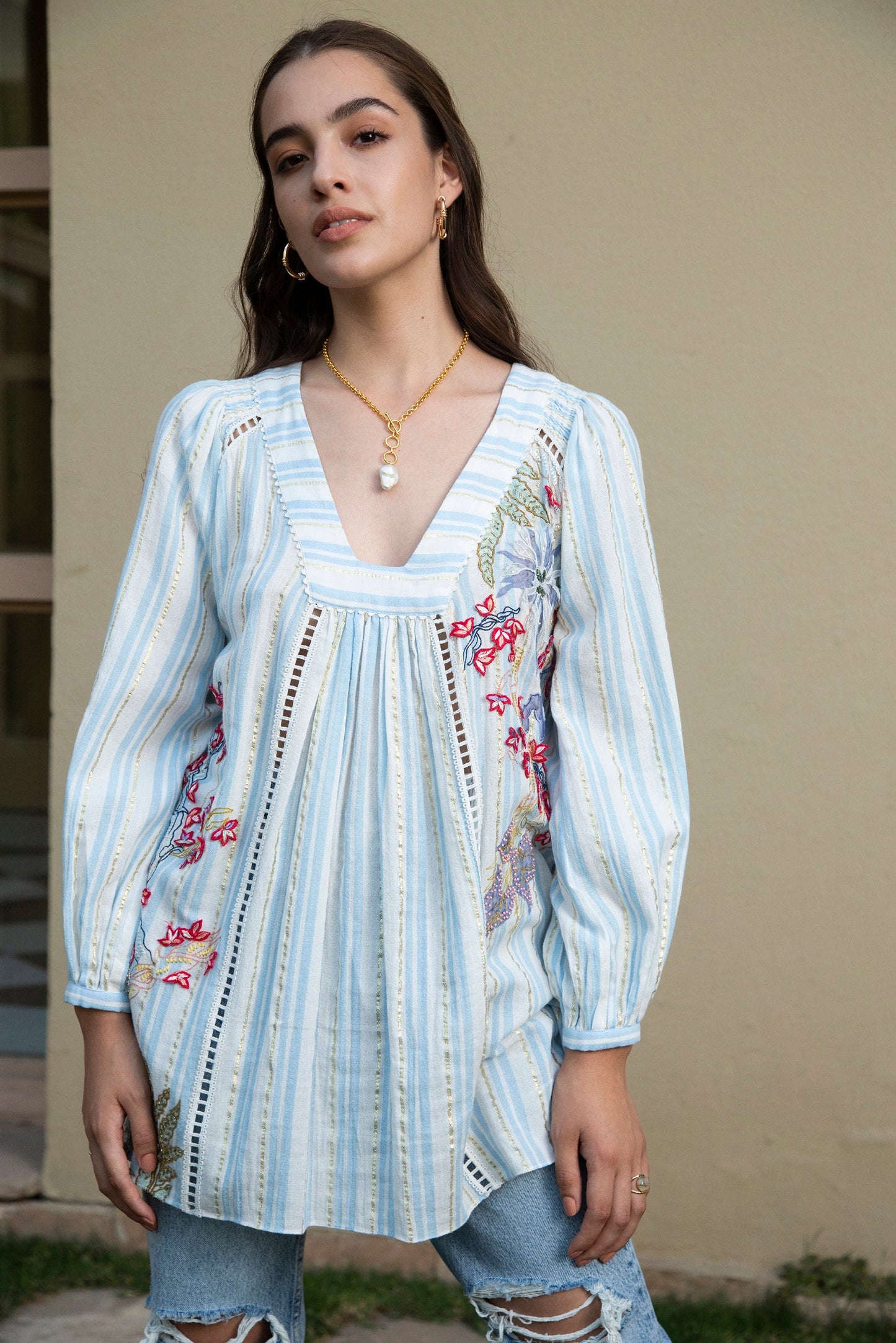 BEACH AFFAIR EMBROIDERED TUNIC