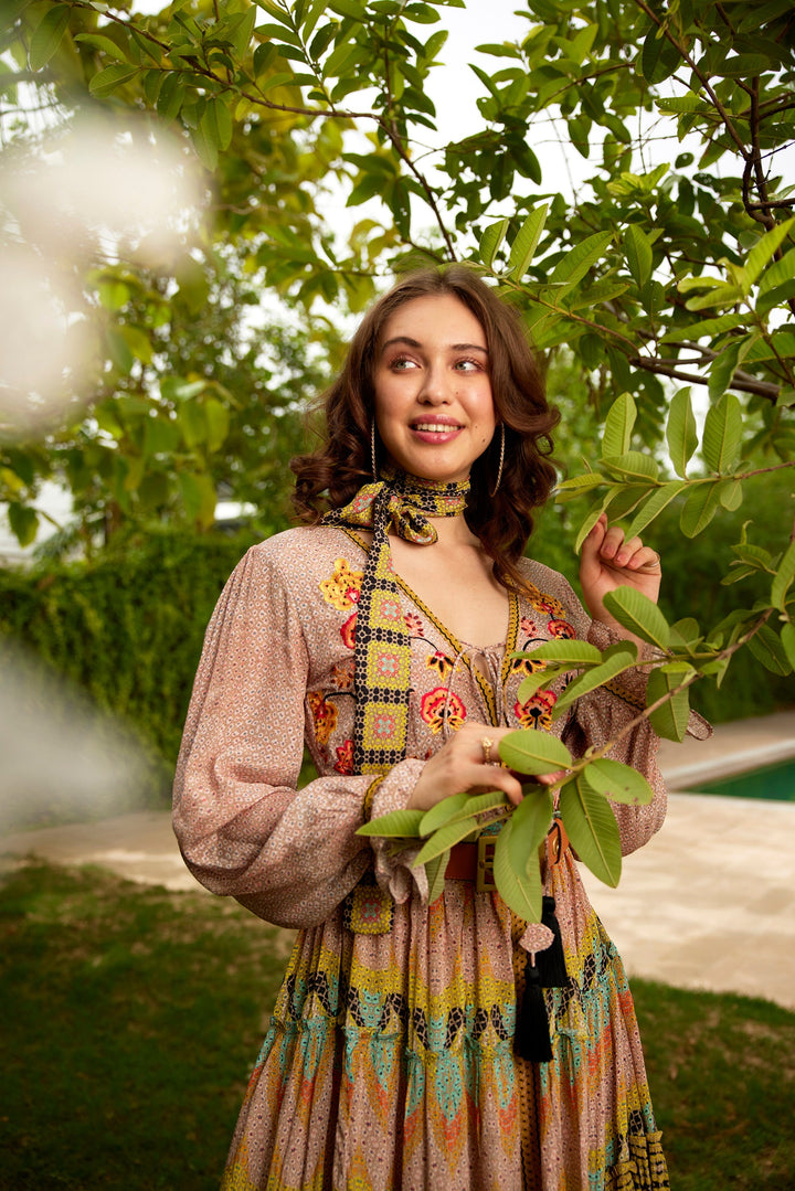 GIORGIA EMBROIDERED MAXI DRESS