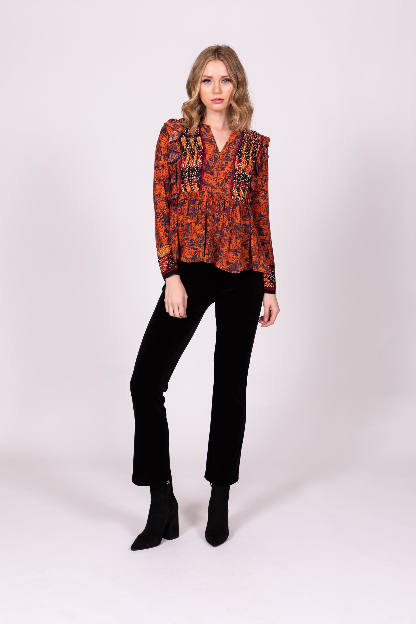 Rust Ruffle Top