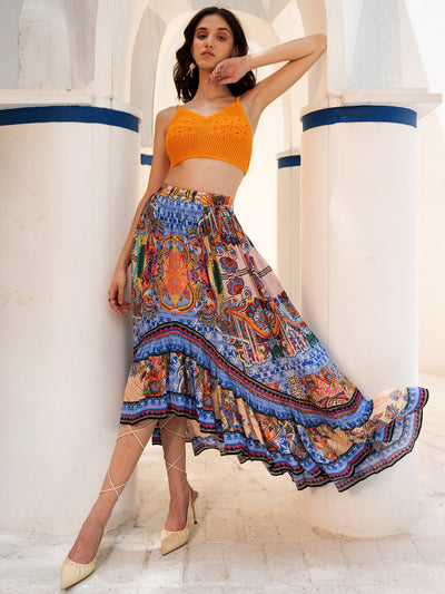 ALLAIRE HIGH-LOW MAXI SKIRT