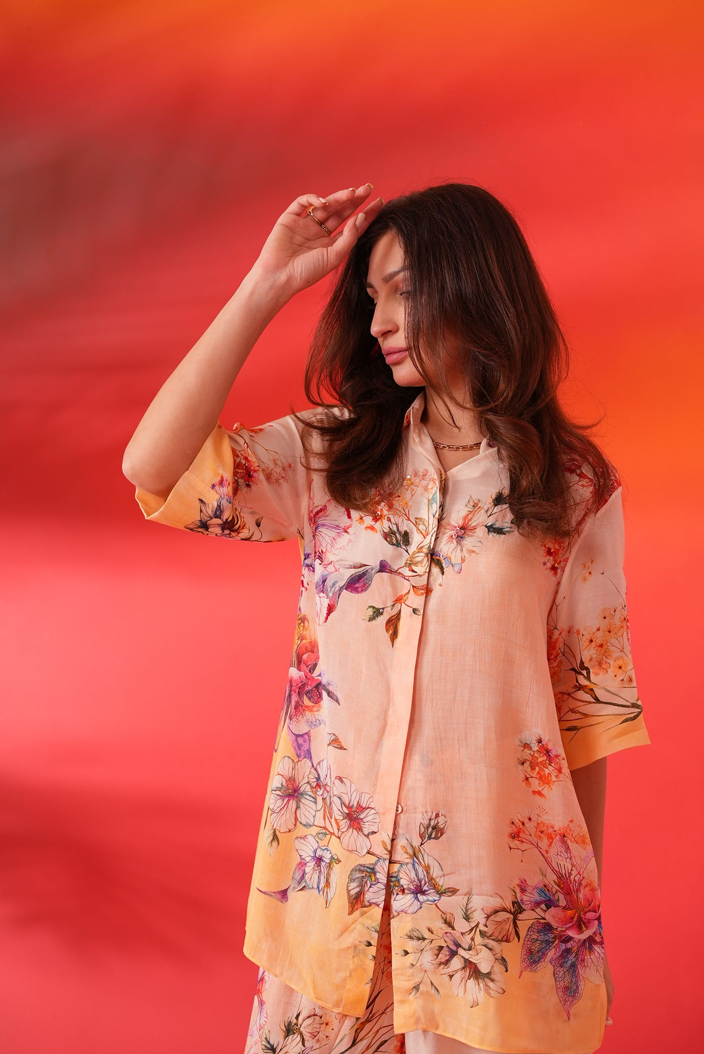 TINTED FLORAL CO-ORD SET TOP