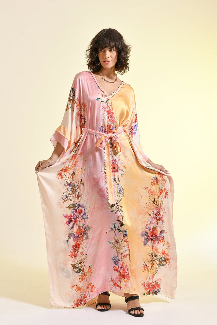 TINTED FLORAL KAFTAN