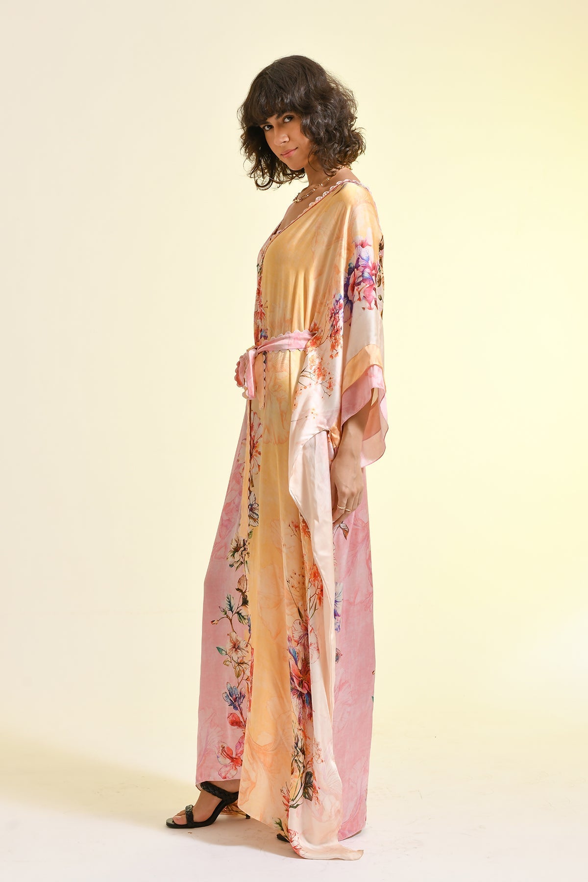 TINTED FLORAL KAFTAN