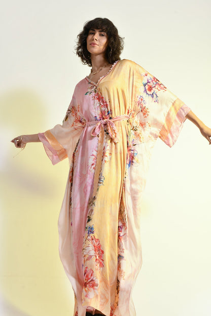 TINTED FLORAL KAFTAN