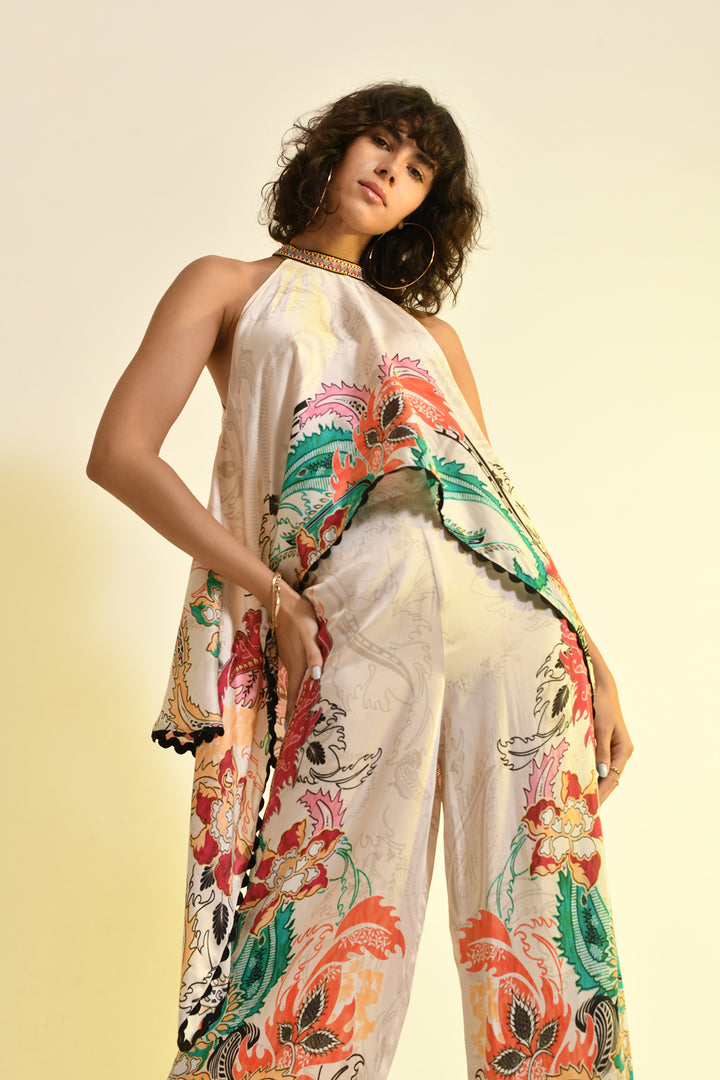 Neckholder-Top aus Linne