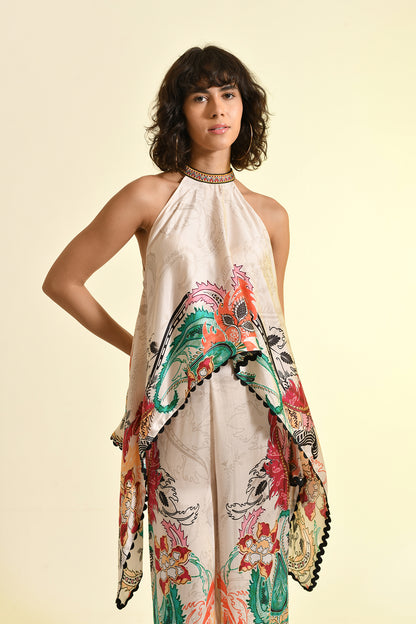 Neckholder-Top aus Linne