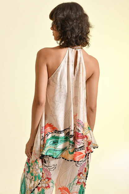 Neckholder-Top aus Linne