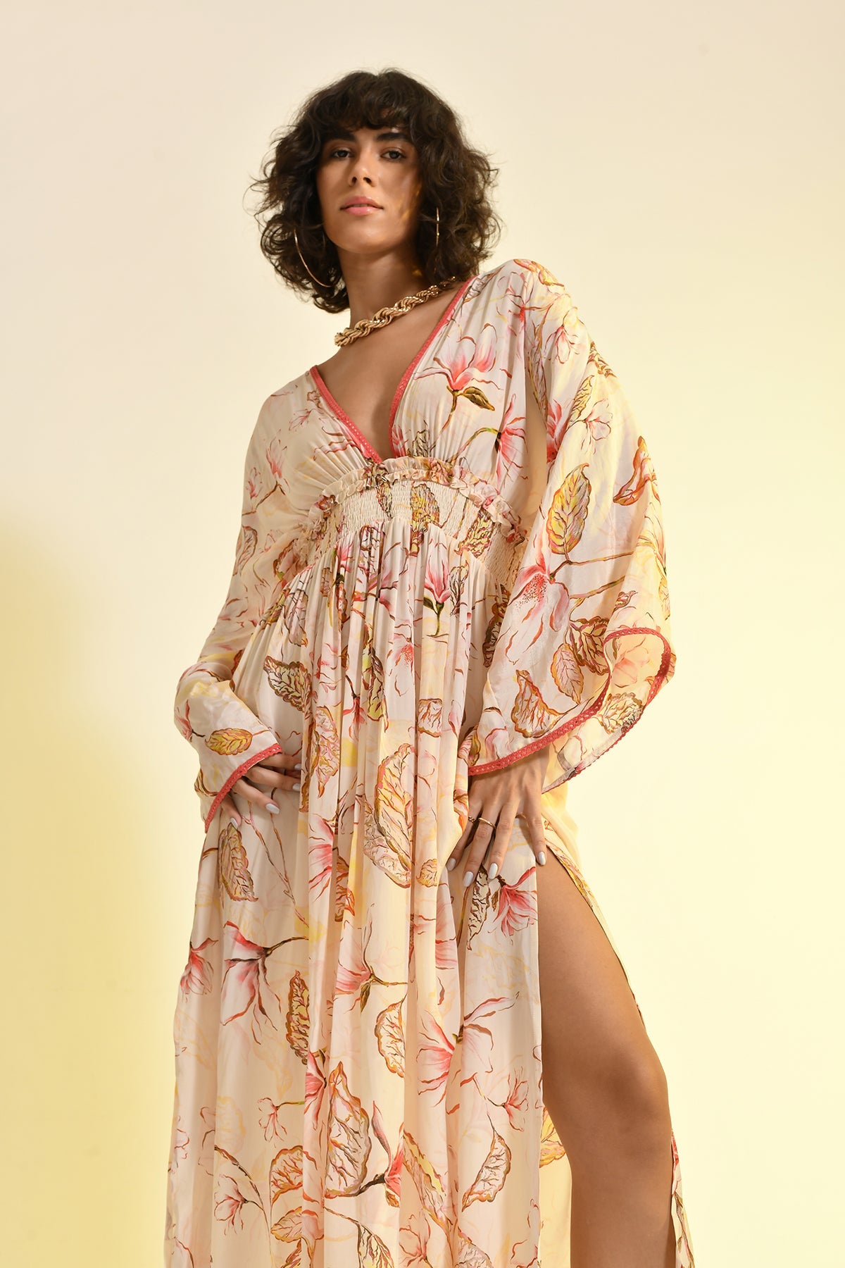 FLORAL BLUSH KAFTAN