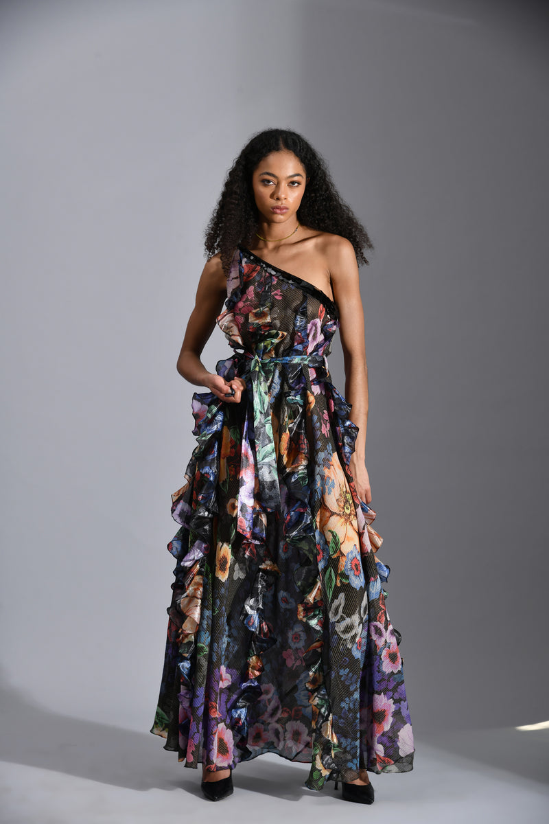 GLORIA RUFFLE MAXI DRESS