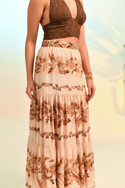 Palm & Petal Maxi Skirt