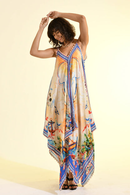 COASTAL HANDKERCHIEF MAXI DRESS