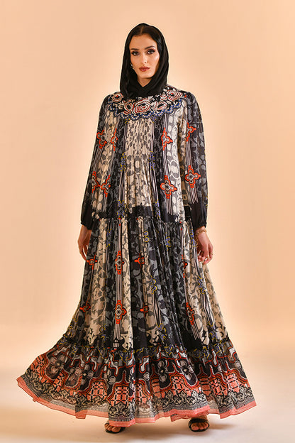 NOIR BLOOM MAXI DRESS
