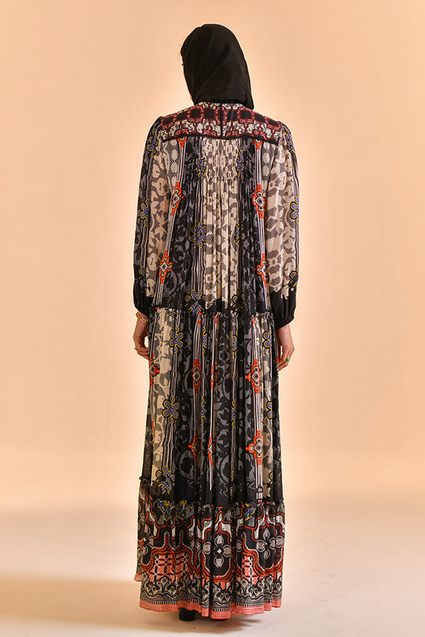 NOIR BLOOM MAXI DRESS