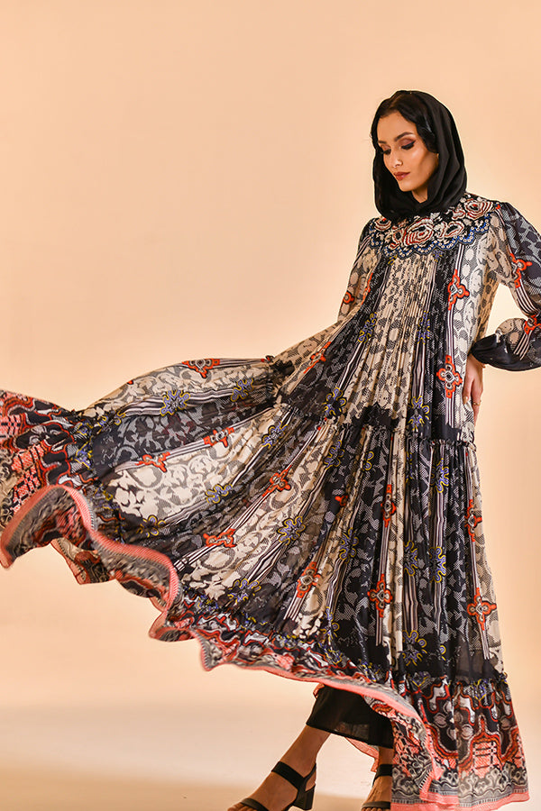 NOIR BLOOM MAXI DRESS