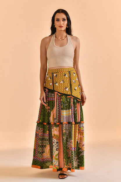 MOSS SHADOW MAXI SKIRT