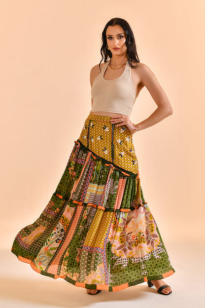 MOSS SHADOW MAXI SKIRT