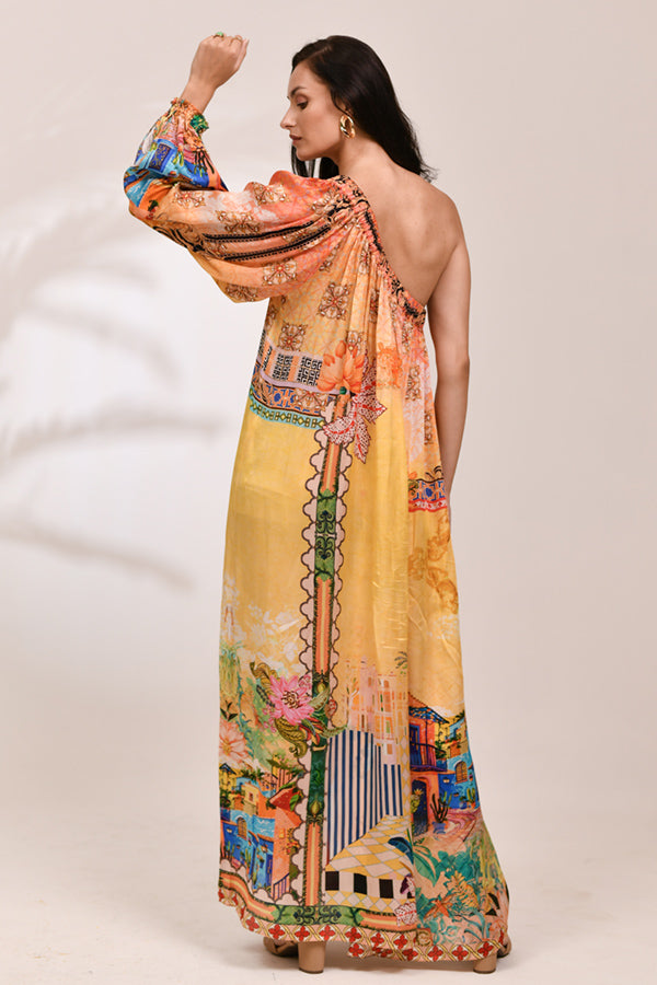 Virelle One-Shoulder Grecian Maxi