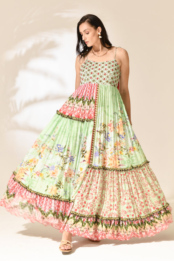 Minted Coral Kaleidoscope Dress