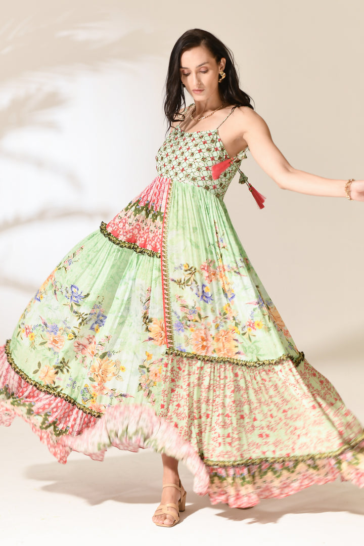 Minted Coral Kaleidoscope Dress