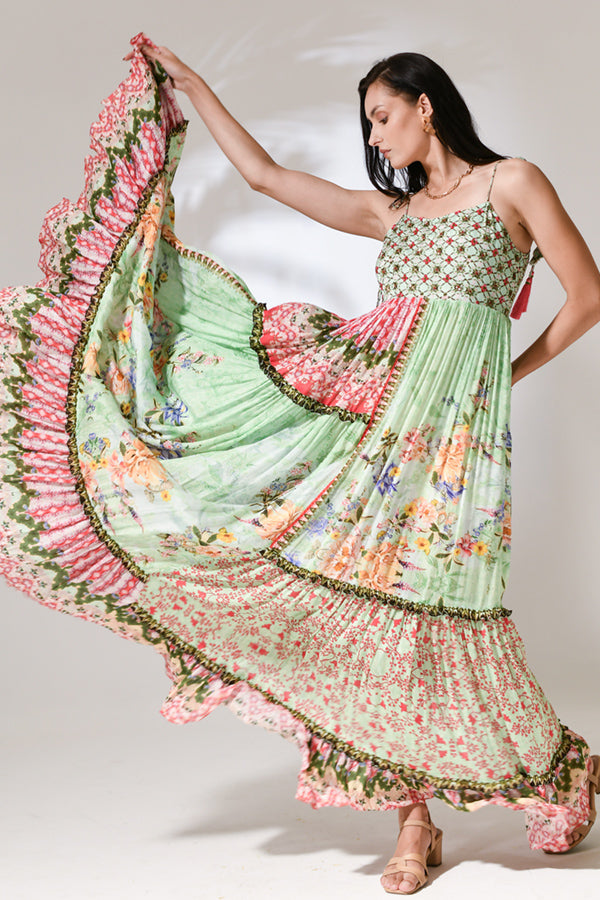 Minted Coral Kaleidoscope Dress