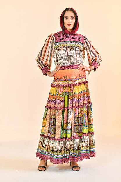 AUBURN FLAME MAXI SKIRT