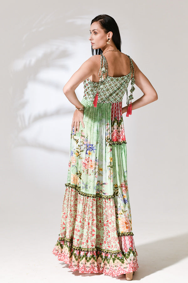 Minted Coral Kaleidoscope Dress