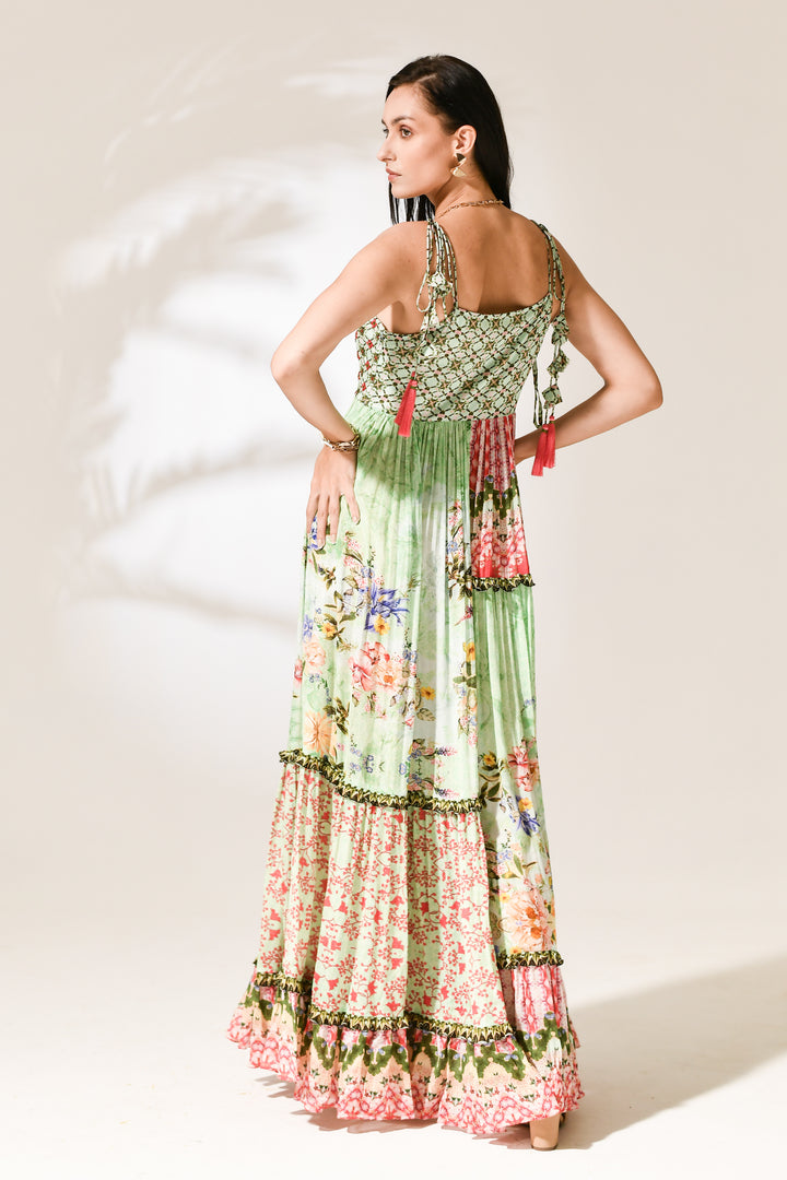 Minted Coral Kaleidoscope Dress