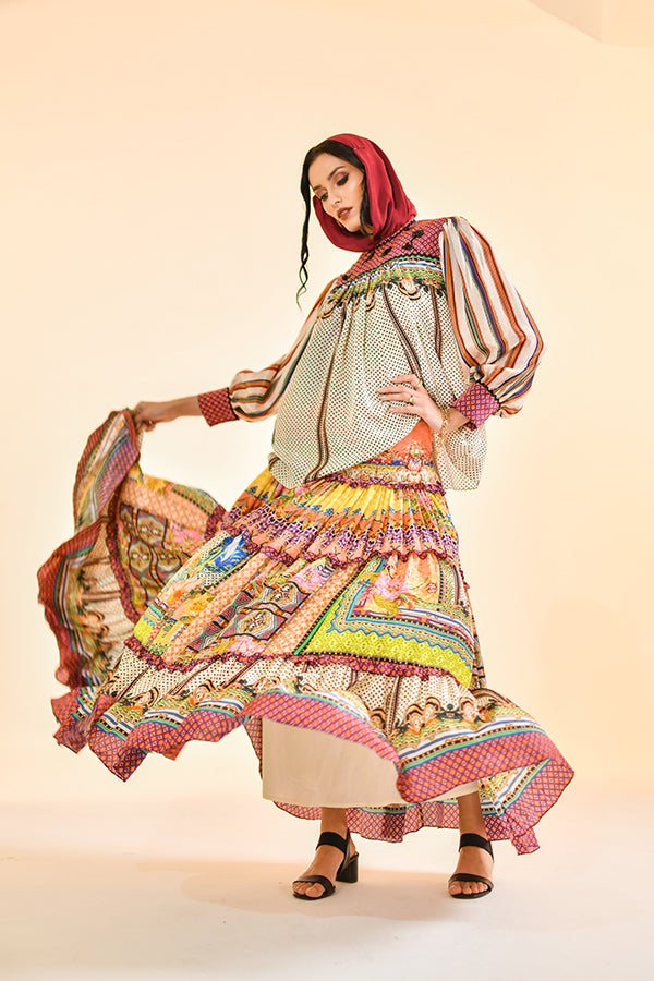 AUBURN FLAME MAXI SKIRT