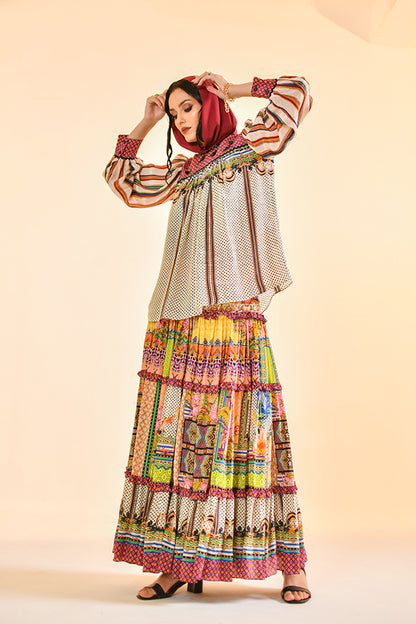 AUBURN FLAME MAXI SKIRT