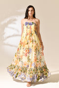 Riviera Petal Strapless Dress