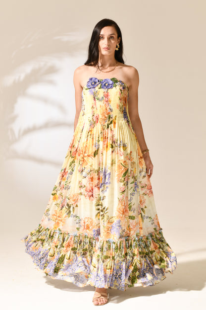 Riviera Petal Strapless Dress