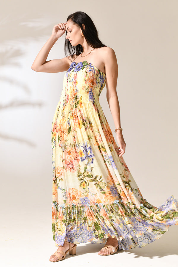 Riviera Petal Strapless Dress