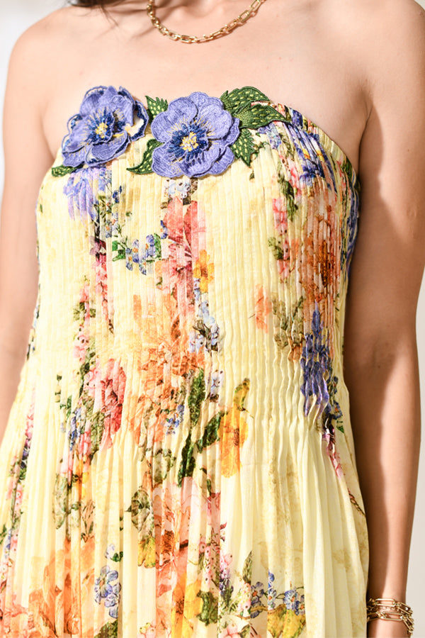 Riviera Petal Strapless Dress