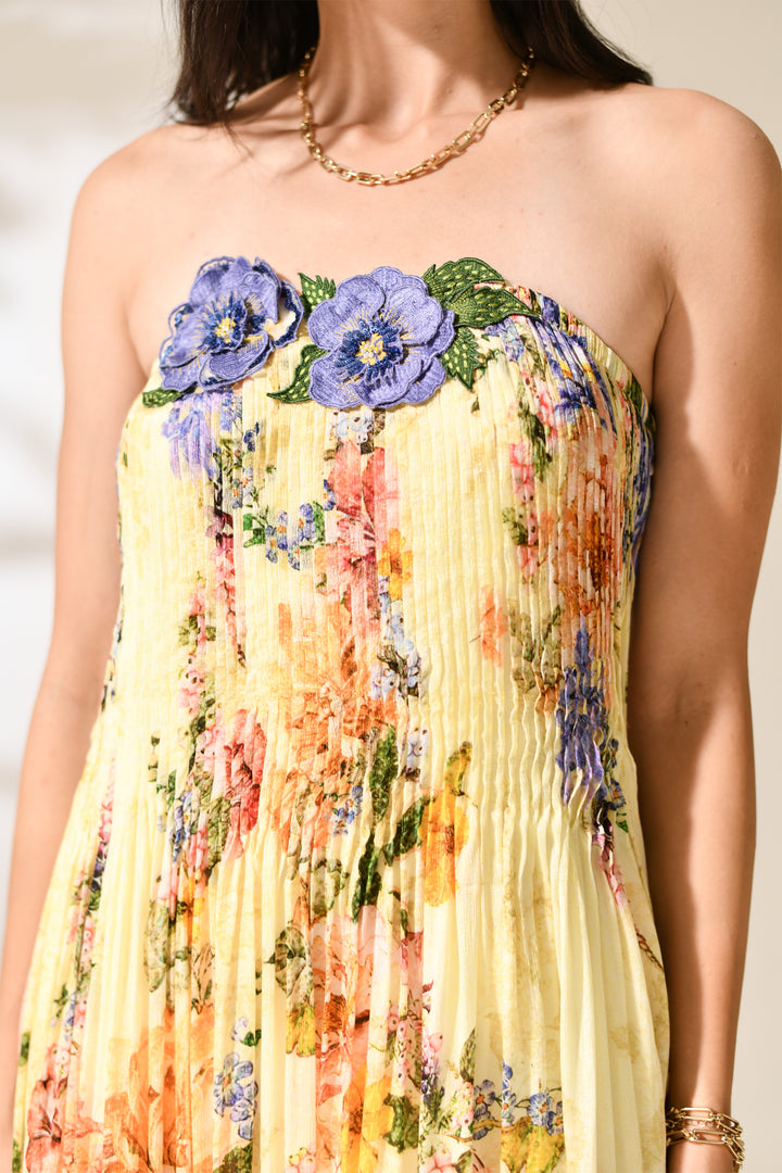 Riviera Petal Strapless Dress