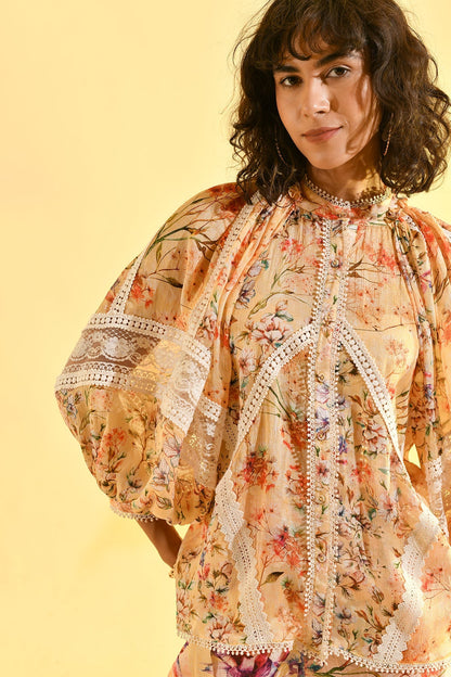 TINTED FLORAL OLEA TOP