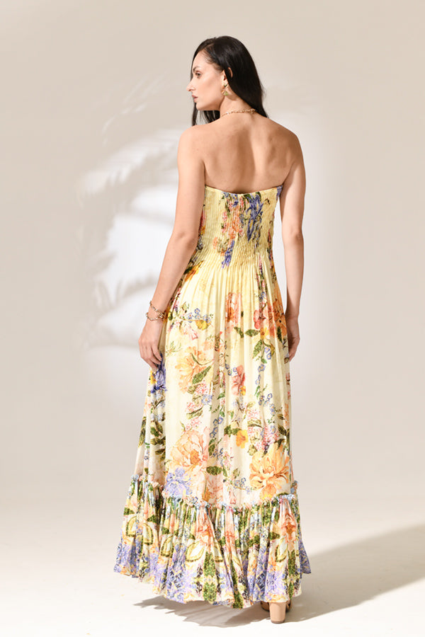 Riviera Petal Strapless Dress
