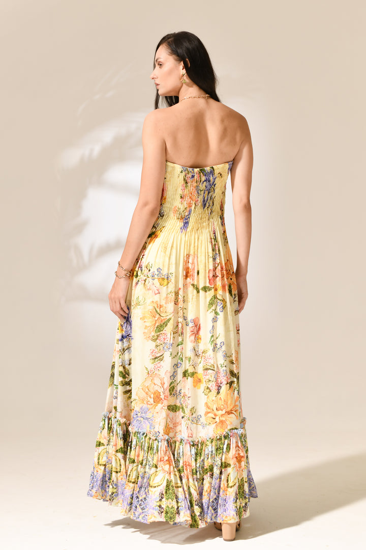 Riviera Petal Strapless Dress