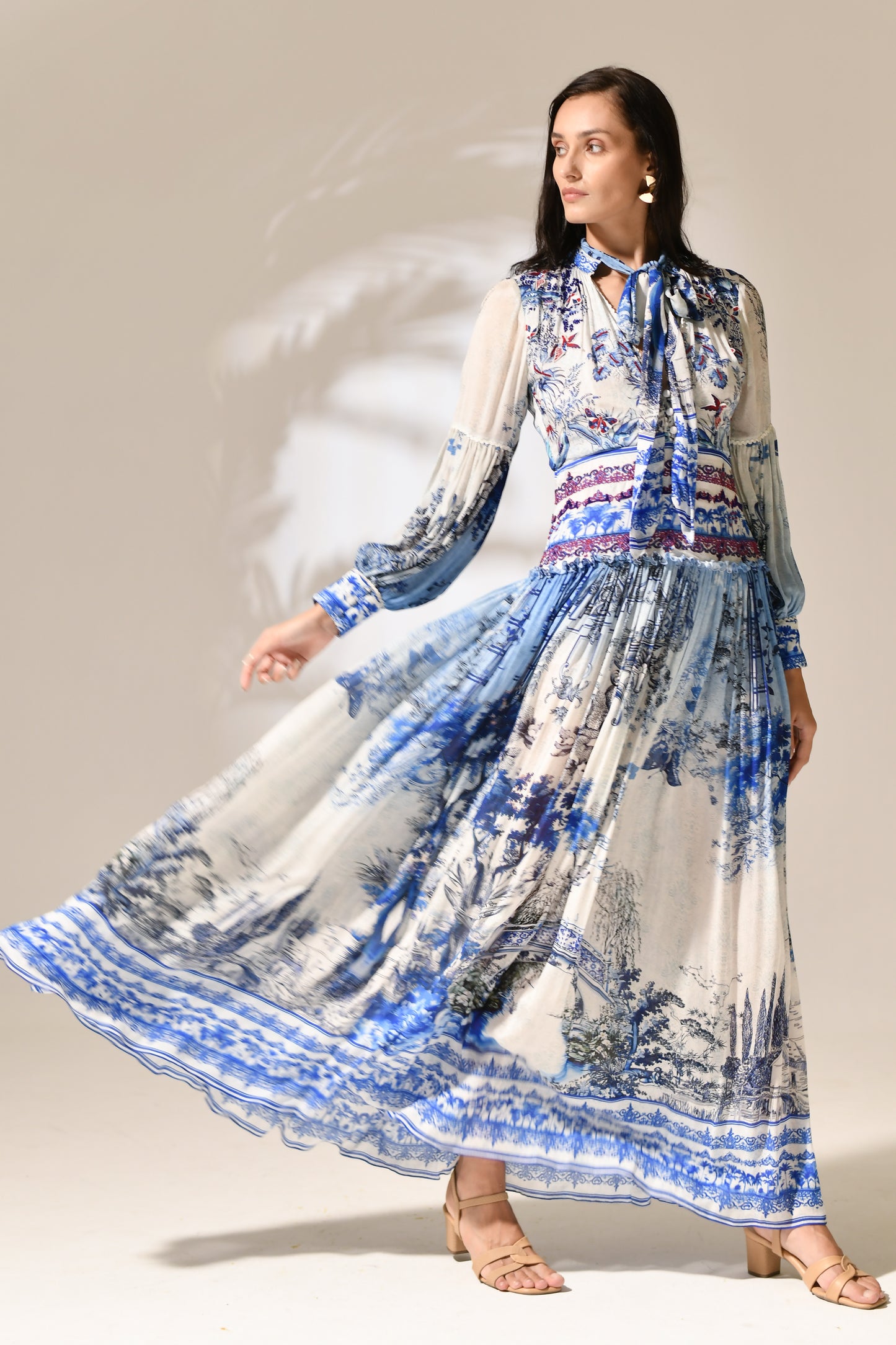 Azure Estate Pleated dress