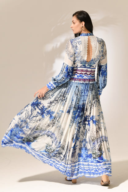 Azure Estate Pleated dress