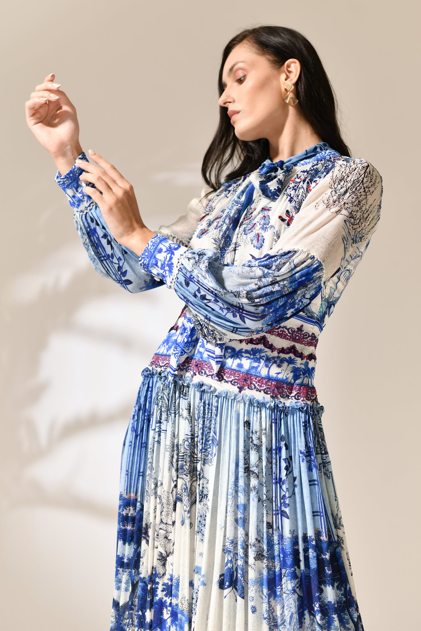 Azure Estate Pleated dress