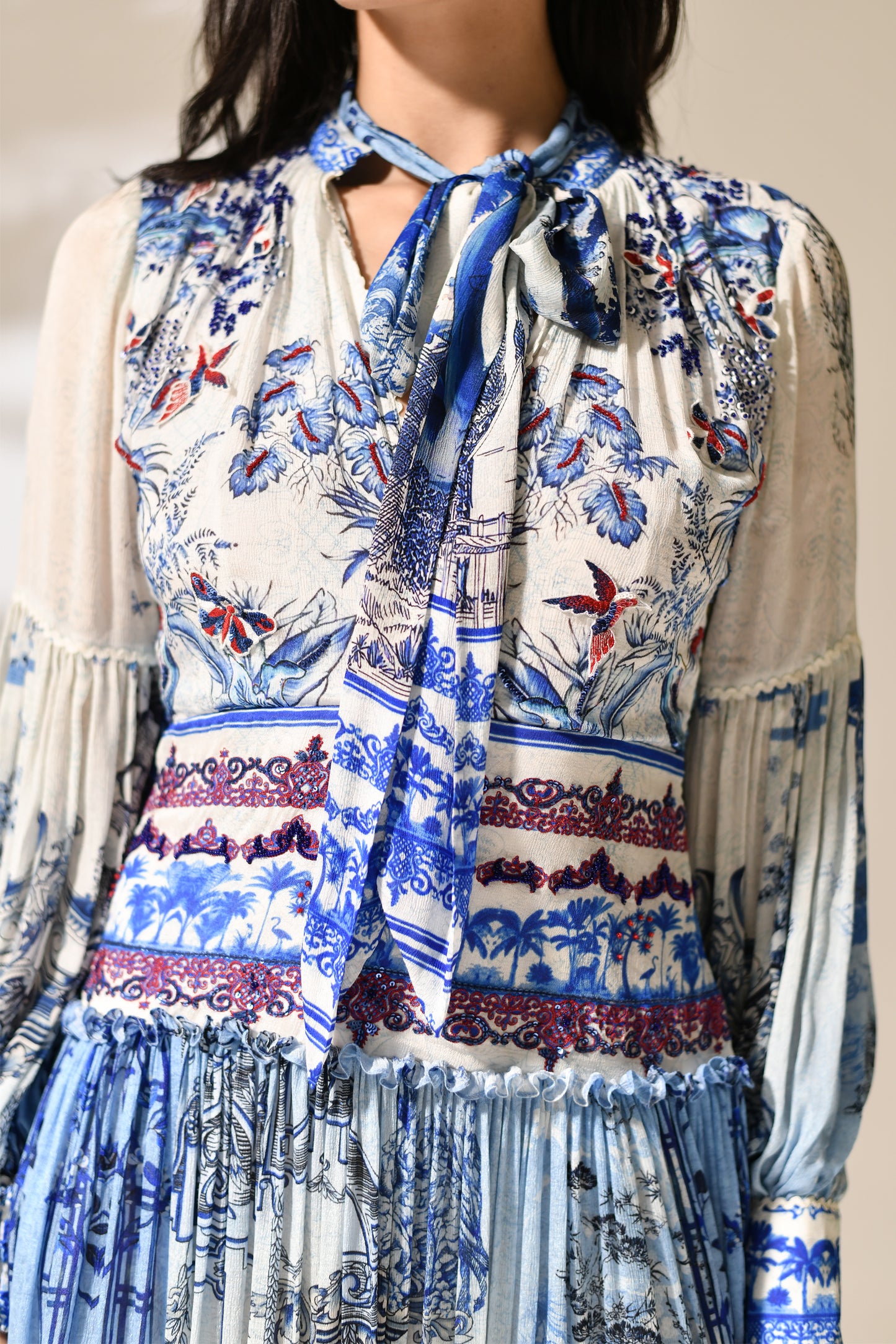 Azure Estate Pleated dress