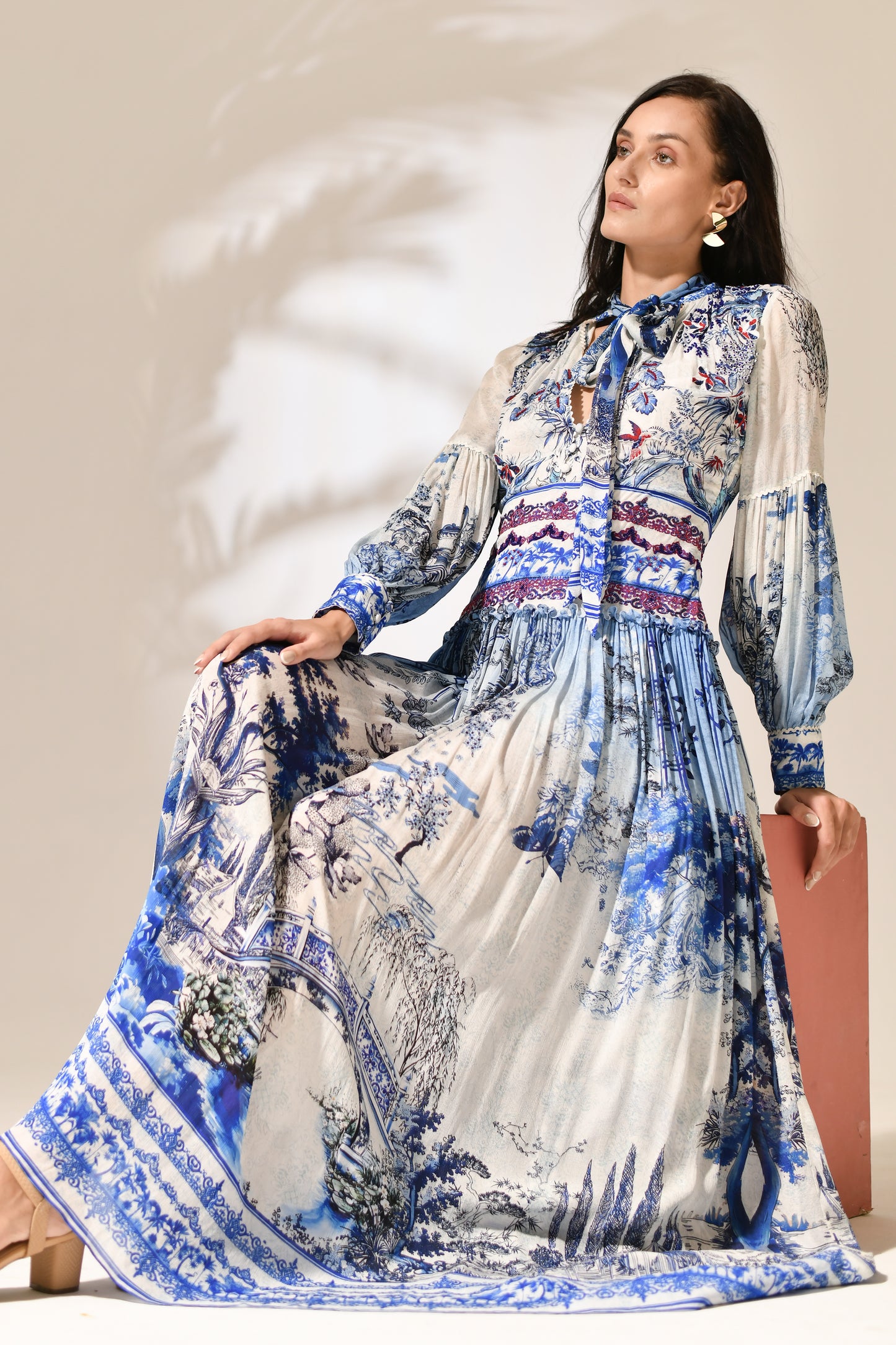Azure Estate Pleated dress
