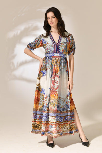 Saffron Shoreline V-Neck Maxi
