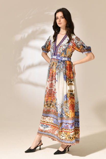 Saffron Shoreline V-Neck Maxi